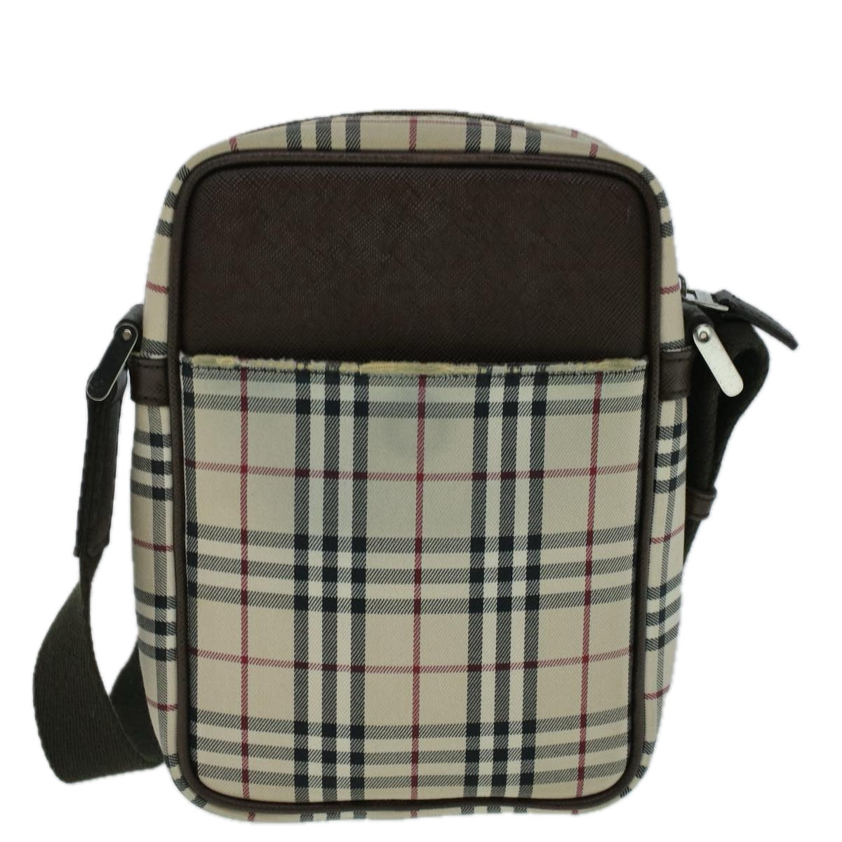 Burberry Nova Check Shoulder Bag Canvas Beige Brown Auth 56460