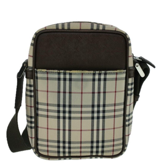 Burberry Nova Check Shoulder Bag Canvas Beige Brown Auth 56460