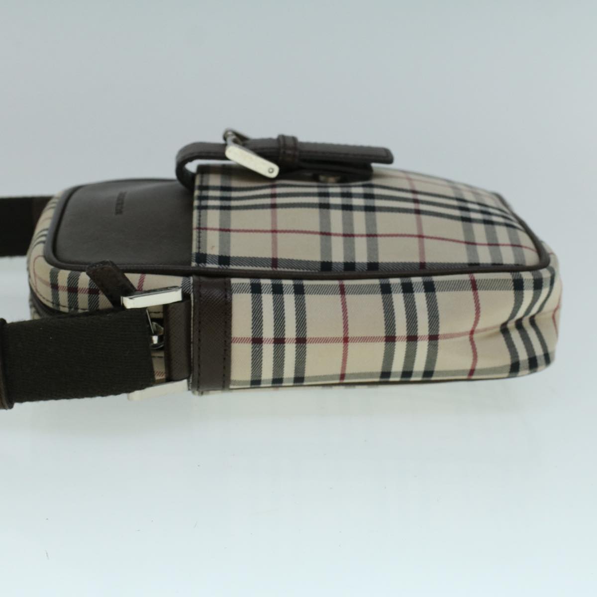 Burberry Nova Check Shoulder Bag Canvas Beige Brown Auth 56460