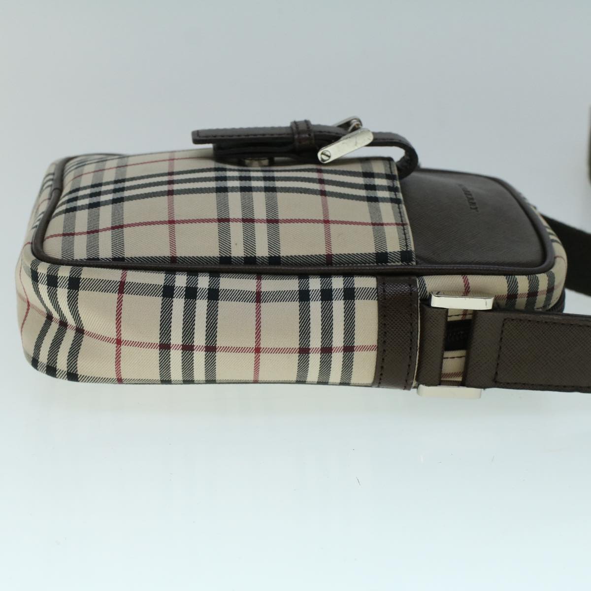 Burberry Nova Check Shoulder Bag Canvas Beige Brown Auth 56460
