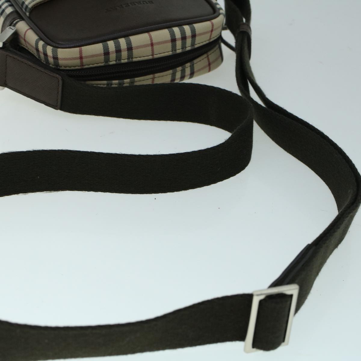Burberry Nova Check Shoulder Bag Canvas Beige Brown Auth 56460