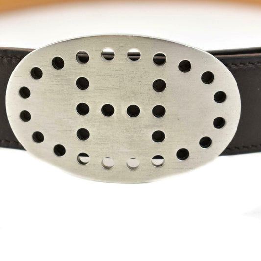 HERMES "Evelyne" Brown/Tan Reversible "H" Logo Belt fits 28"- 30" (wa)