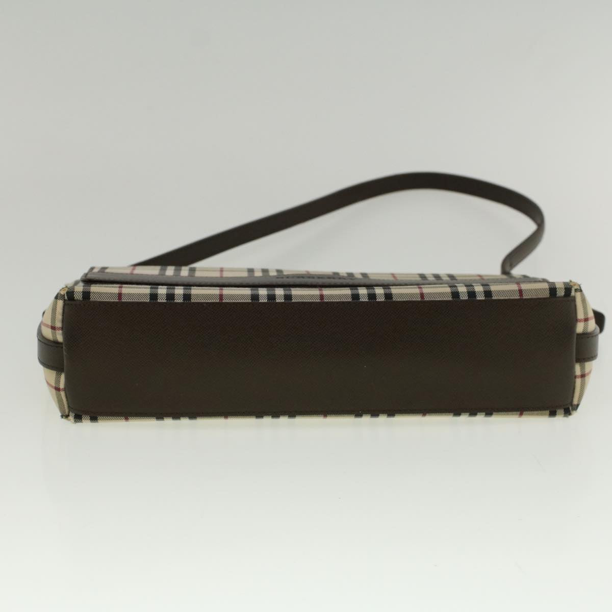 Burberry Nova Check Shoulder Bag Nylon Canvas Beige Auth 58706