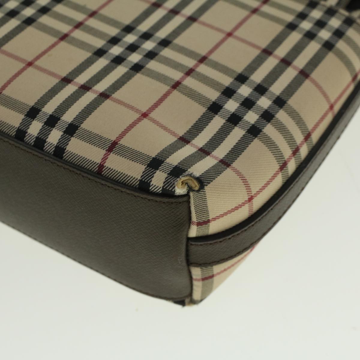 Burberry Nova Check Shoulder Bag Nylon Canvas Beige Auth 58706