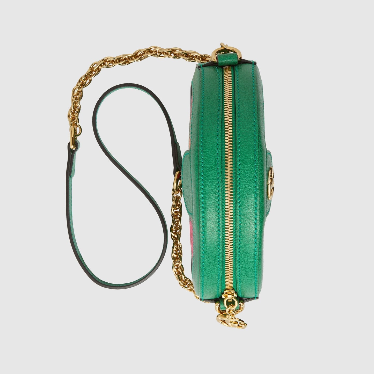 Gucci Ophidia GG Flora Mini Round Shoulder Bag Green