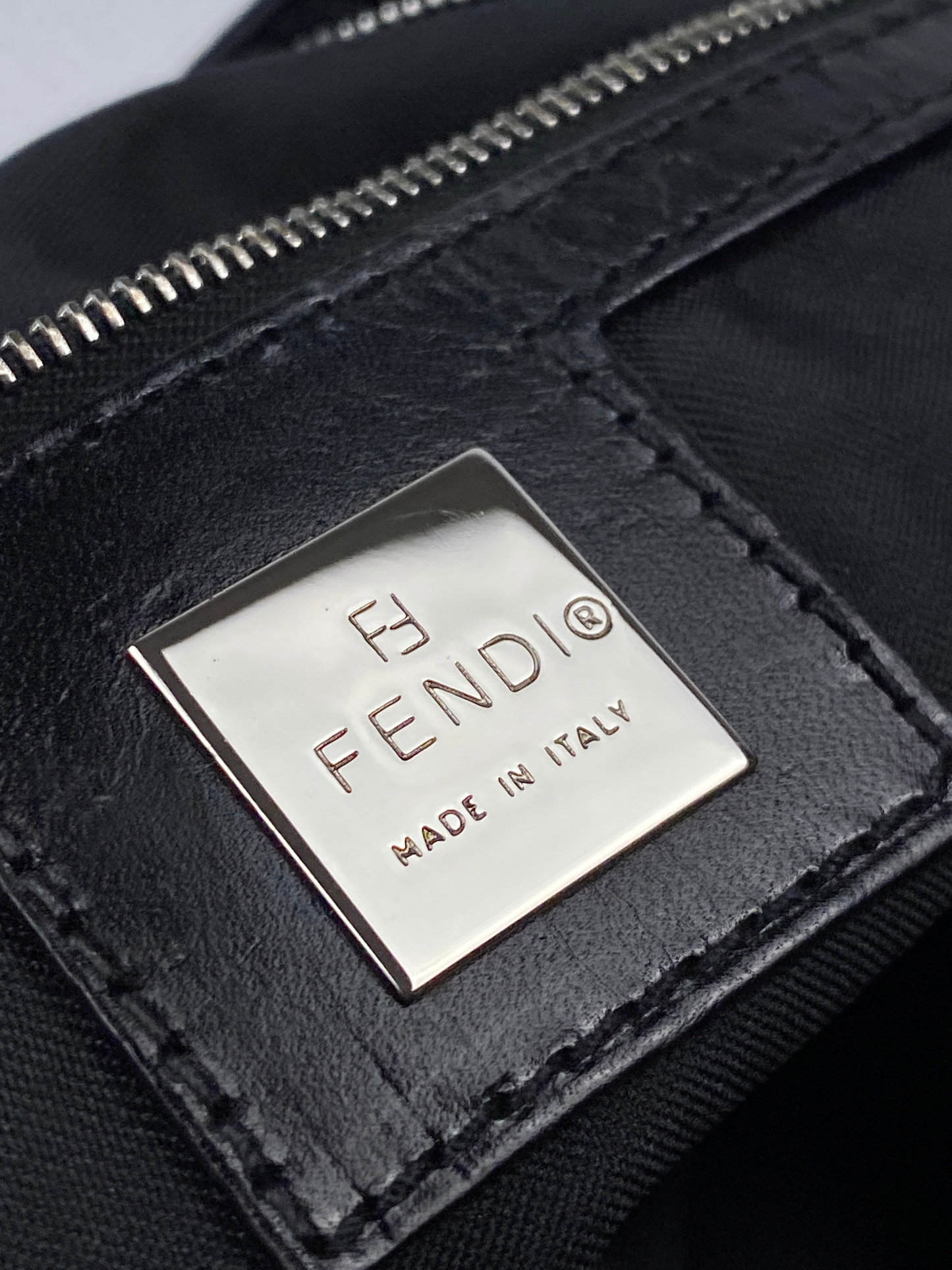FENDI - BLACK ZUCCA LOGO NYLON TOTE BAG - VINTAGE