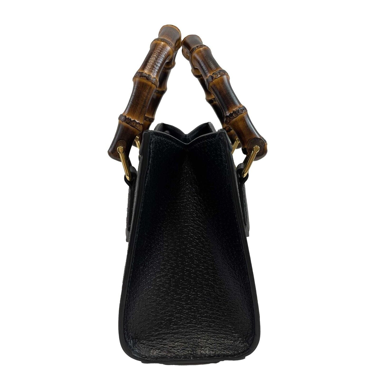 GUCCI Excellent Mini Diana NM Bamboo Handle Tote Black Crossbody Bag