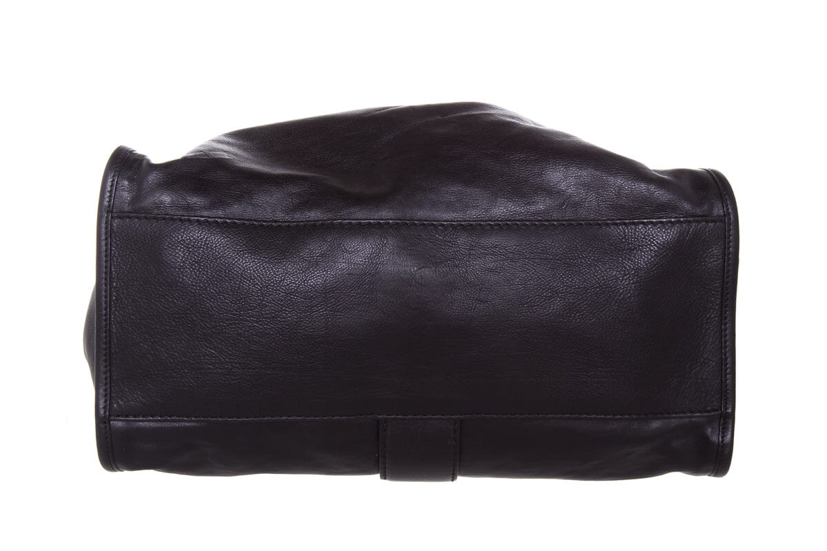 Gucci Black Leather D-Ring Tote