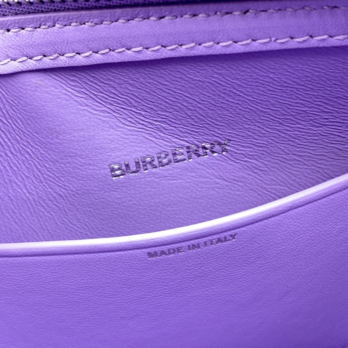 Burberry Purple Lillac Leather Mini Olympia Shoulder Bag
