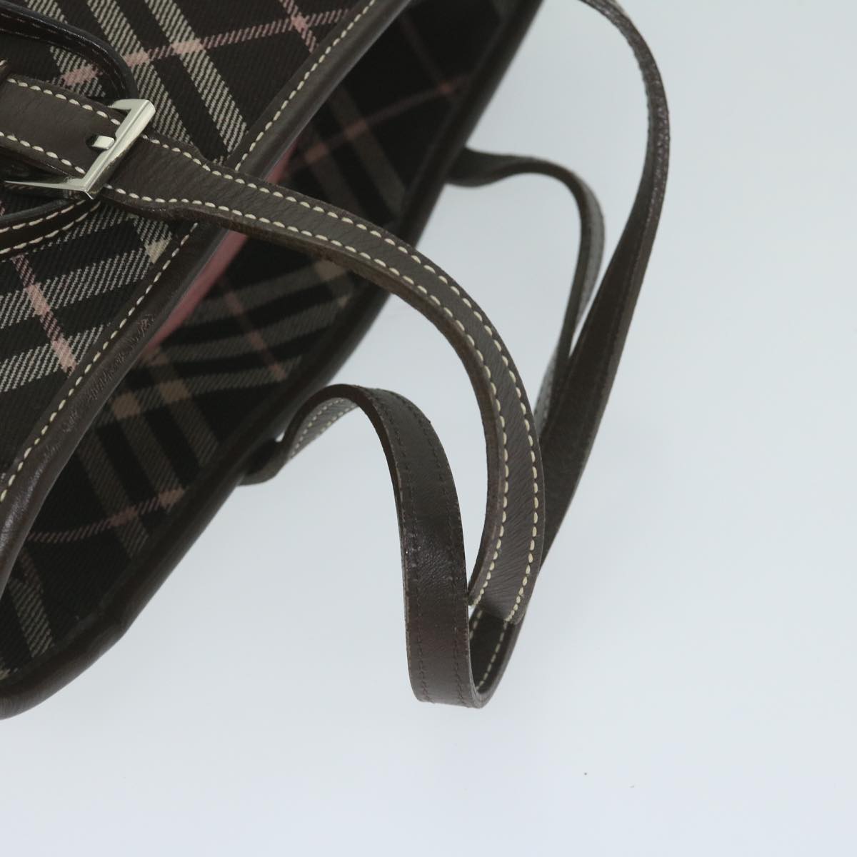 Burberry Nova Check Blue Label Shoulder Bag Canvas Brown Auth 60062