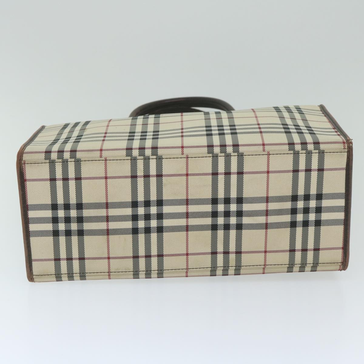 Burberry Nova Check Shoulder Bag Nylon Canvas Beige Auth 60156