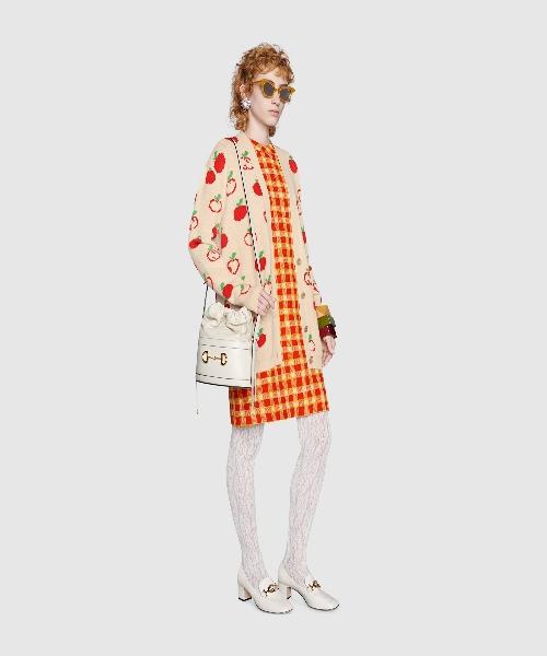 Gucci 1955 Horsebit Bucket Bag White
