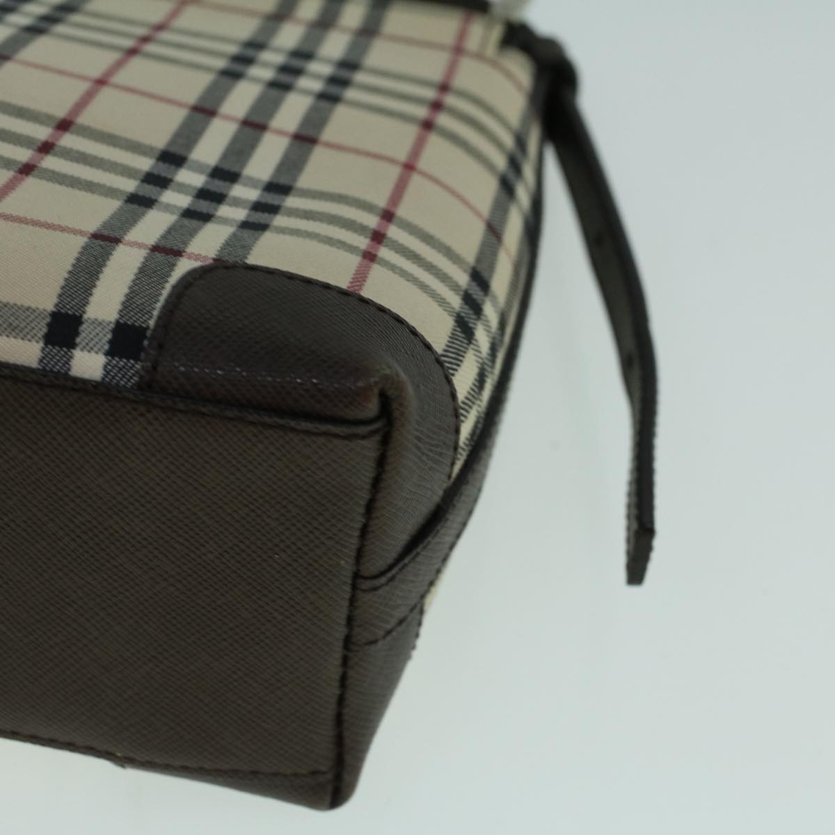 Burberry Nova Check Shoulder Bag Canvas Beige Brown Auth 60352