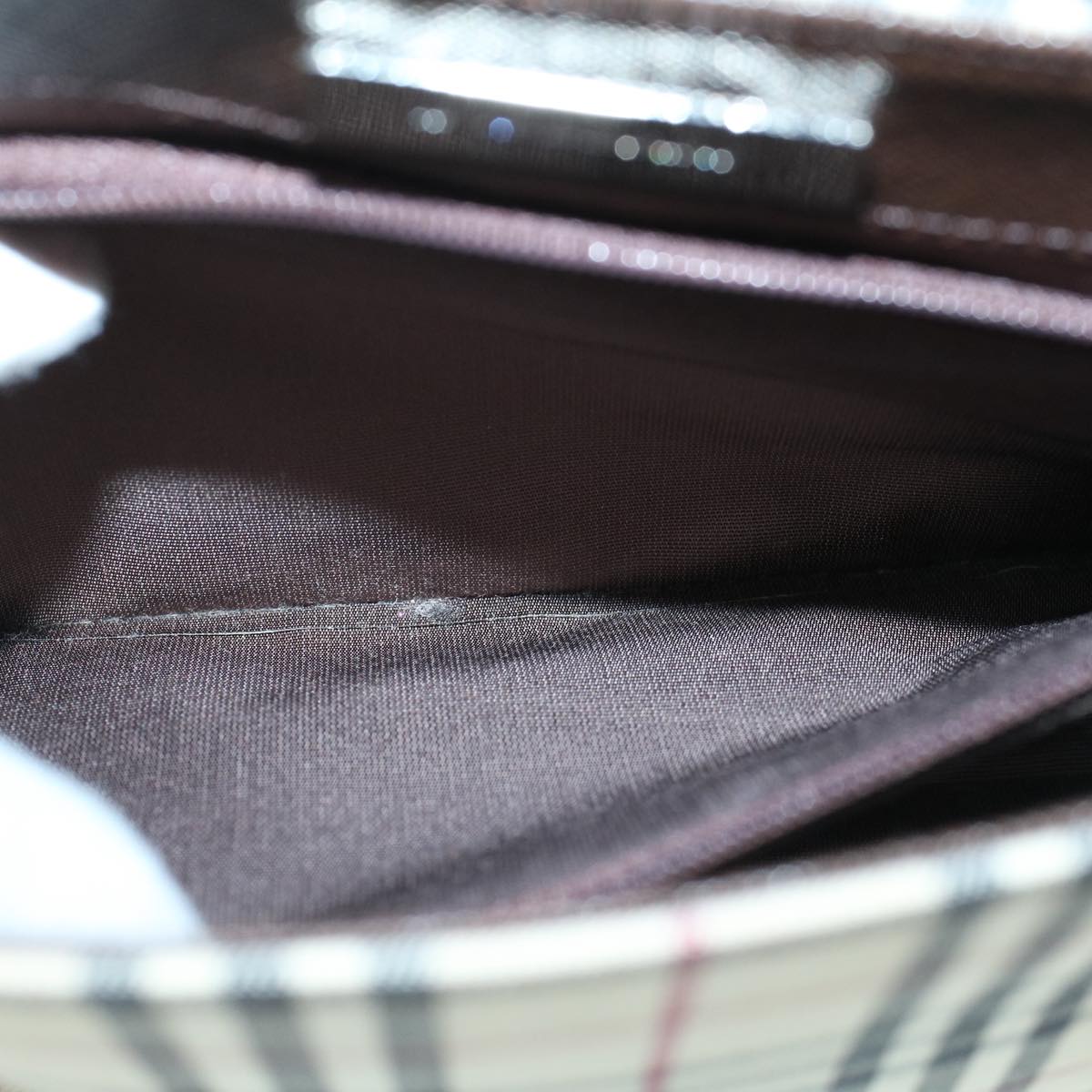 Burberry Nova Check Shoulder Bag Canvas Beige Brown Auth 60352