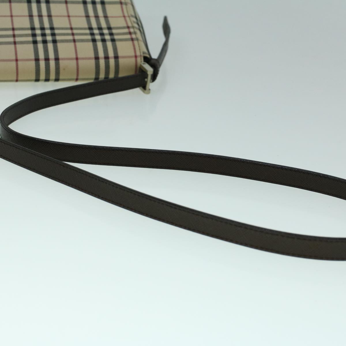 Burberry Nova Check Shoulder Bag Canvas Beige Brown Auth 60352