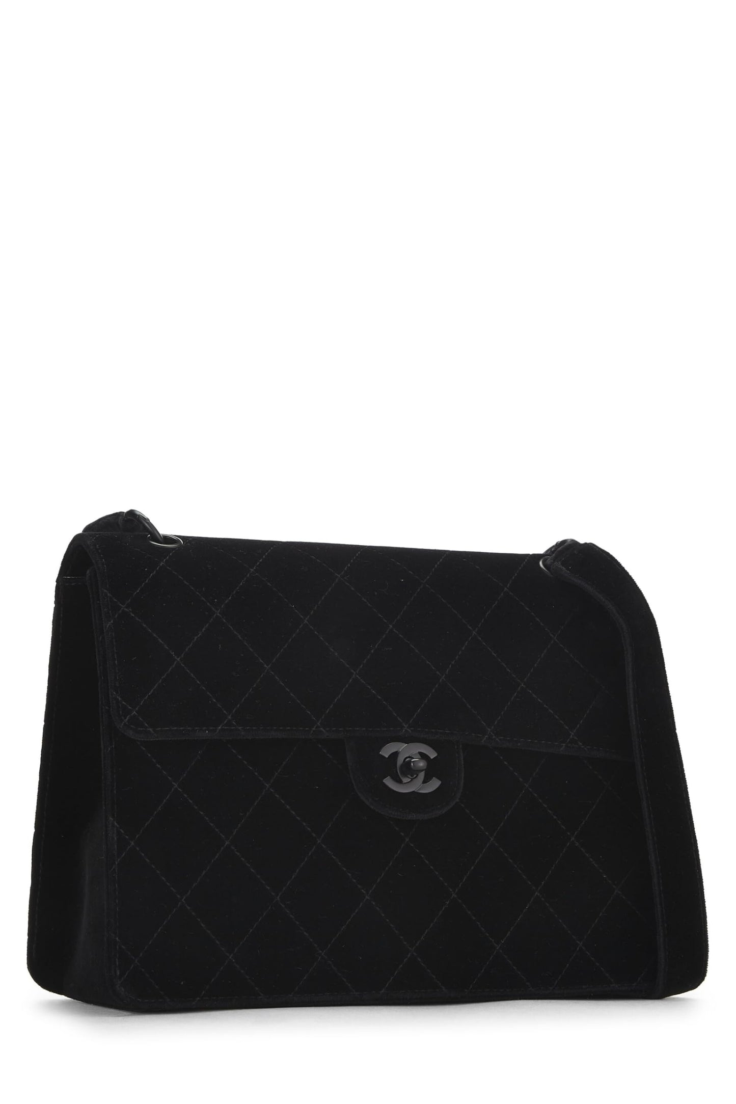 Chanel,  Black Velour Shoulder Bag, Black