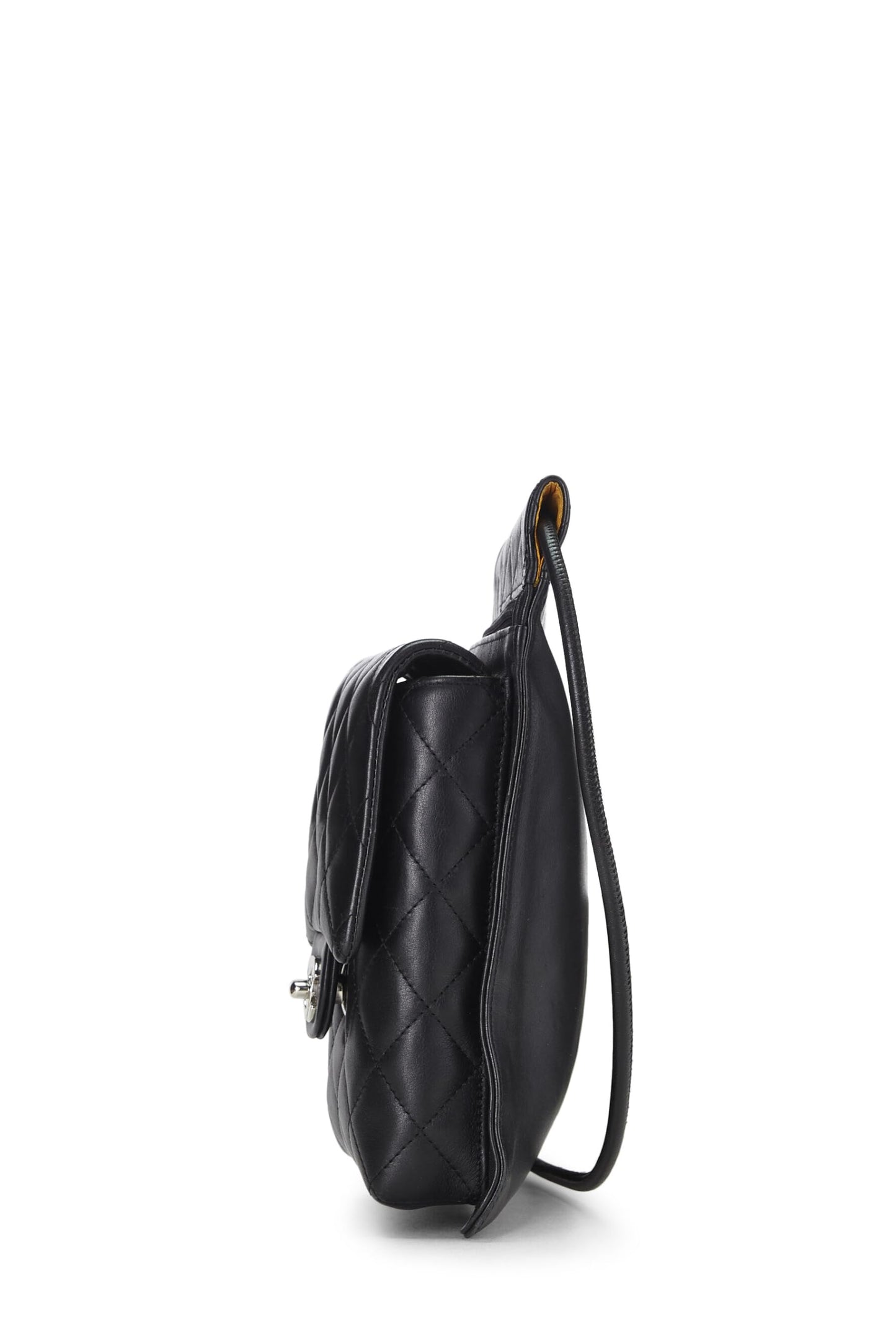 Chanel,  Black Calfskin Cambon Ligne Multi Pocket Shoulder Bag, Black