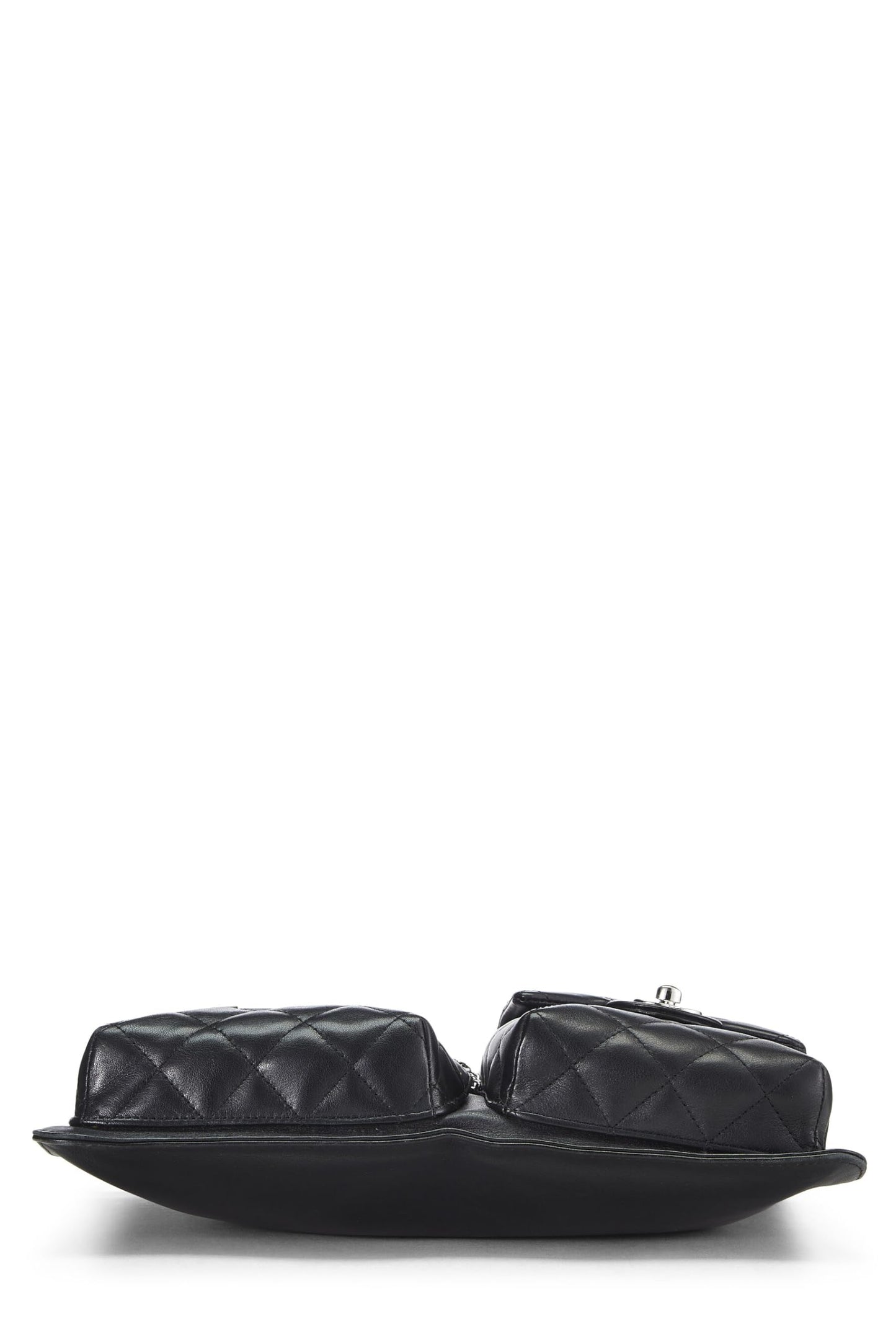 Chanel,  Black Calfskin Cambon Ligne Multi Pocket Shoulder Bag, Black