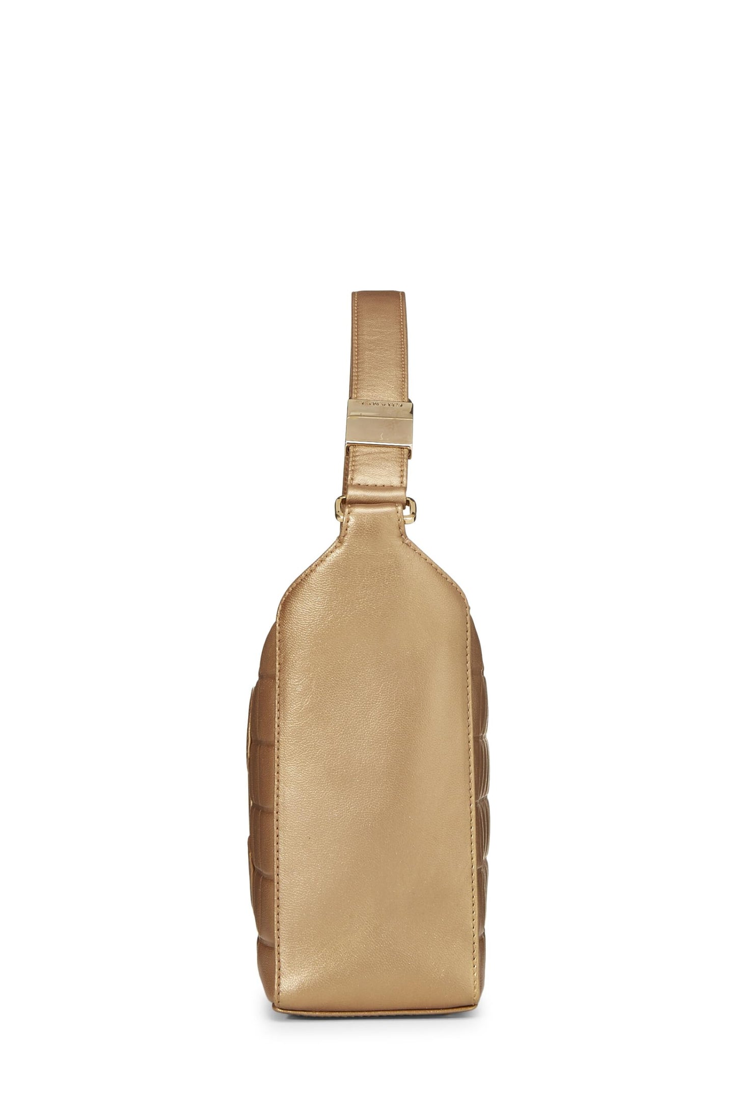 Chanel,  Gold Chocolate Bar Calfskin Shoulder Bag, Gold