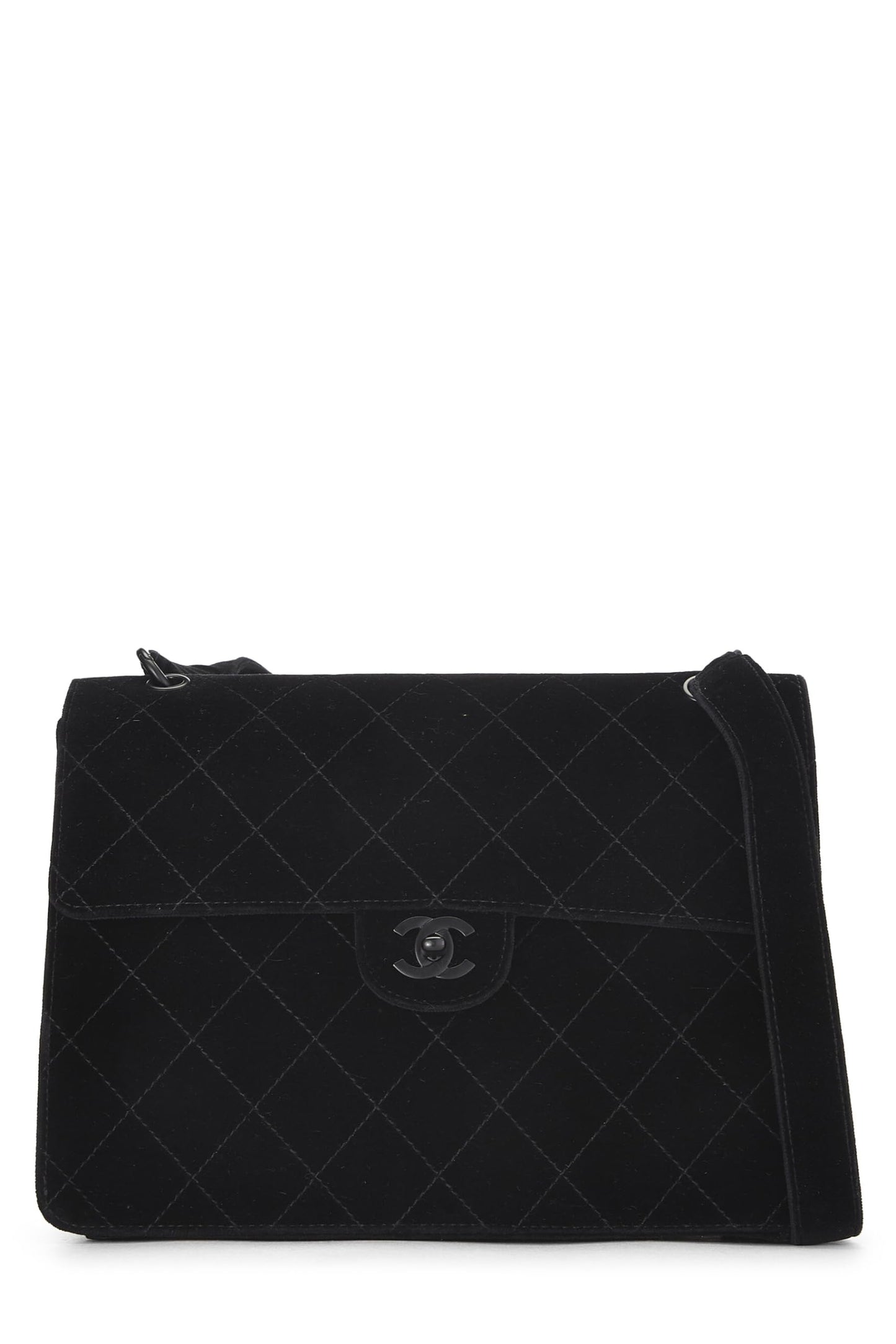 Chanel,  Black Velour Shoulder Bag, Black