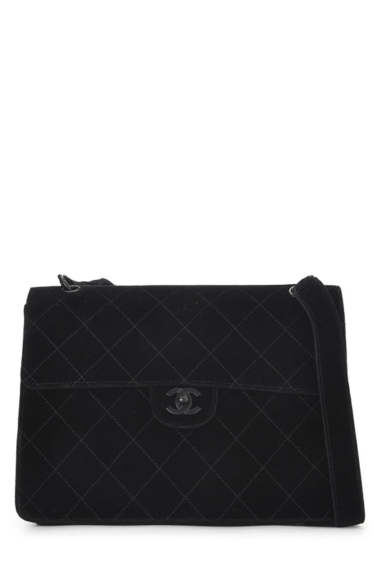 Chanel,  Black Velour Shoulder Bag, Black