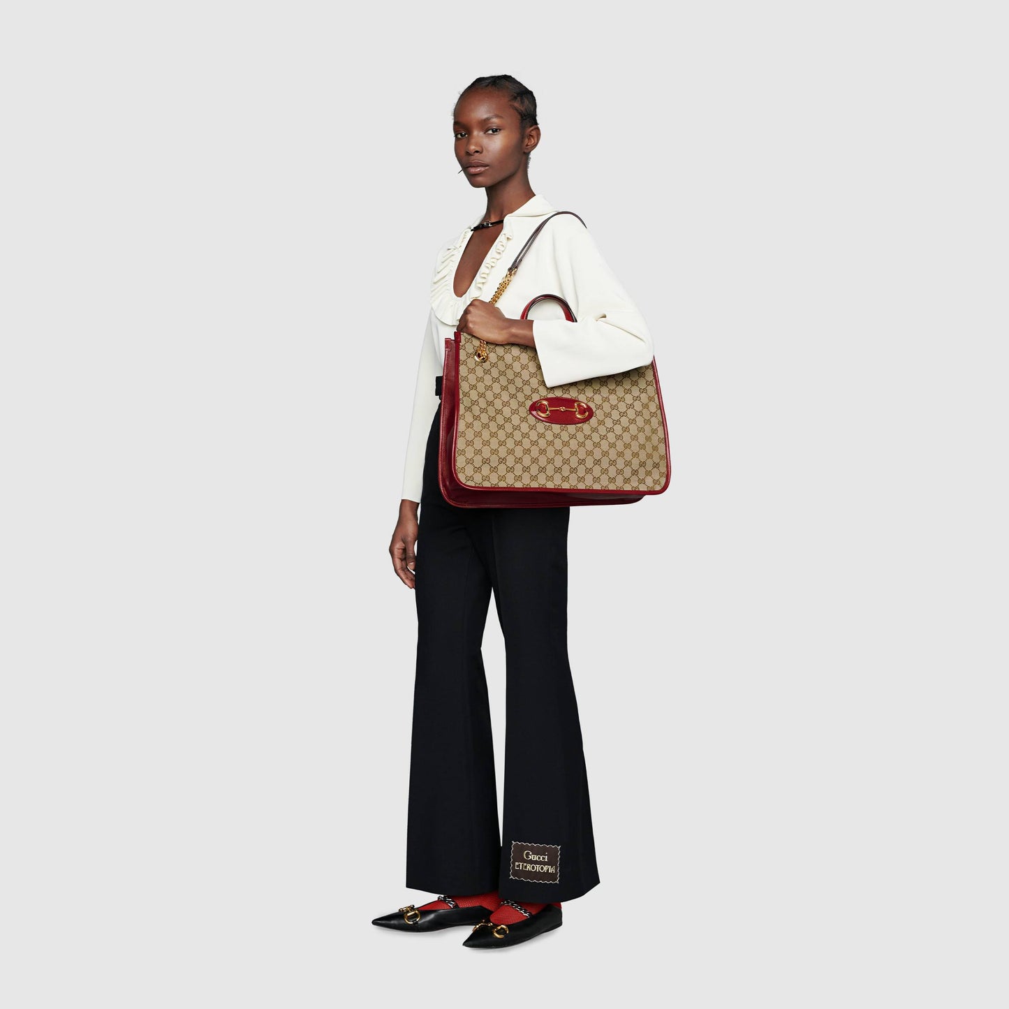 Gucci 1955 Horsebit Large Tote Bag Red