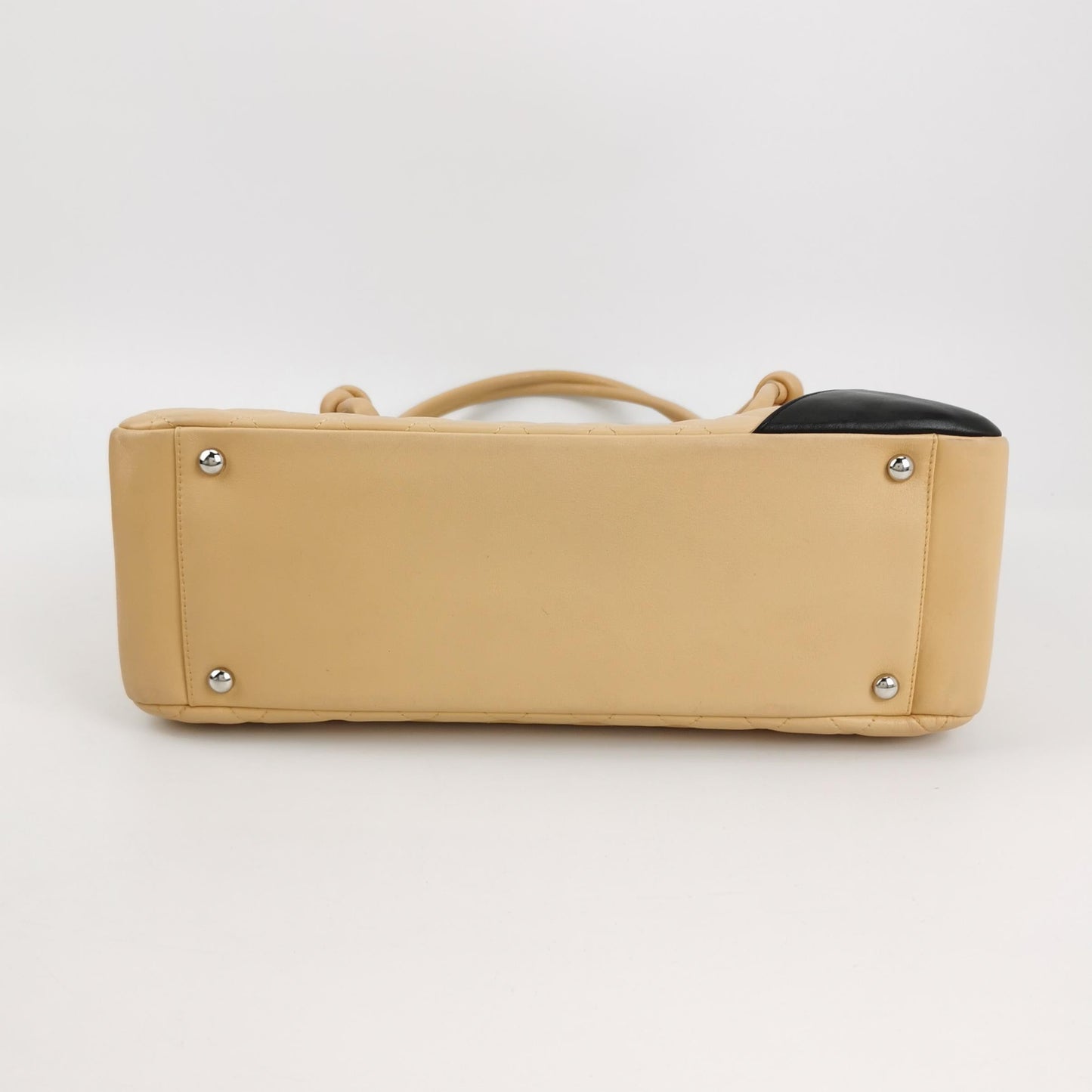 Chanel Cambon Flap Maxi Beige Calfskin Leather Double Strap Shoulder Bag