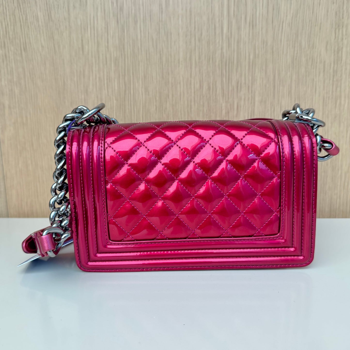 Chanel Small Metallic Boy Bag - Pink Shoulder Bags, Handbags