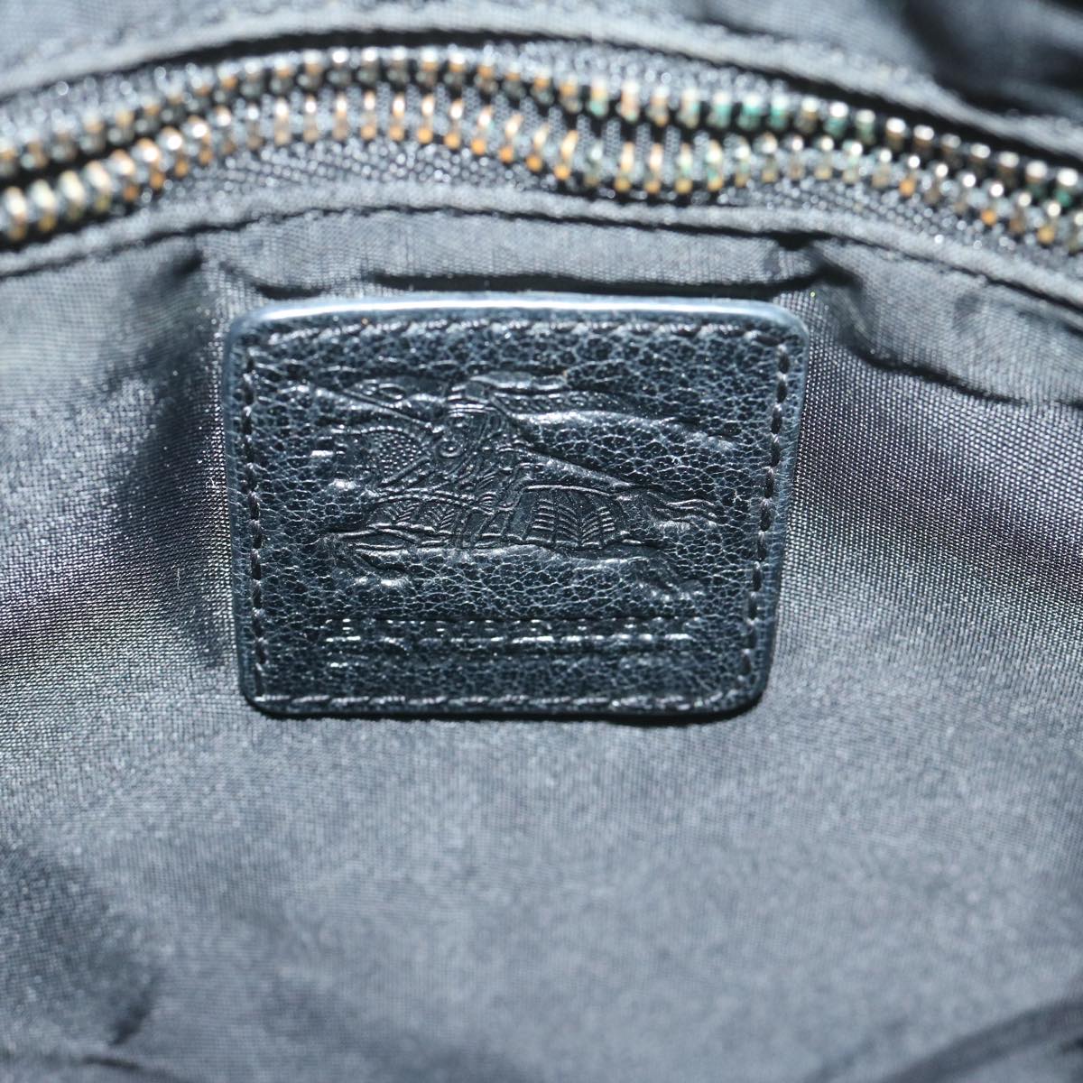 Burberry Nova Check Shoulder Bag Nylon Black Auth 64656