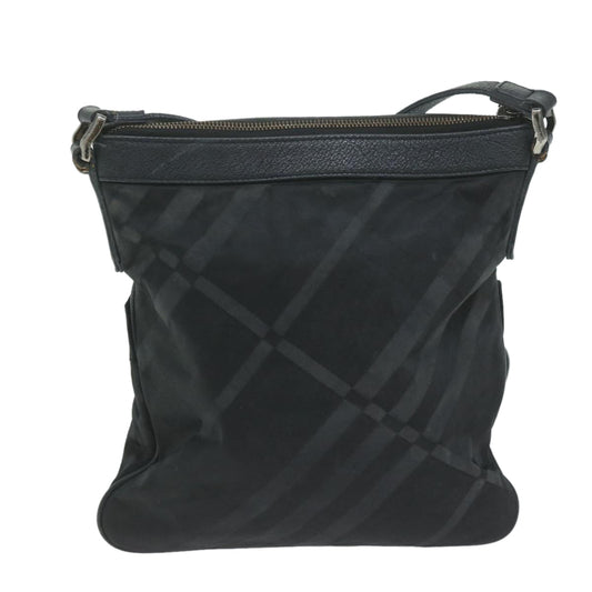 Burberry Nova Check Shoulder Bag Nylon Black Auth 64656