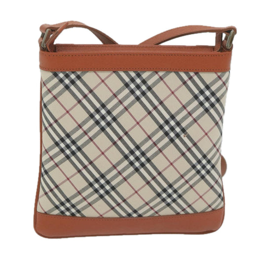 Burberry Nova Check Shoulder Bag Nylon Leather Beige Auth 64942