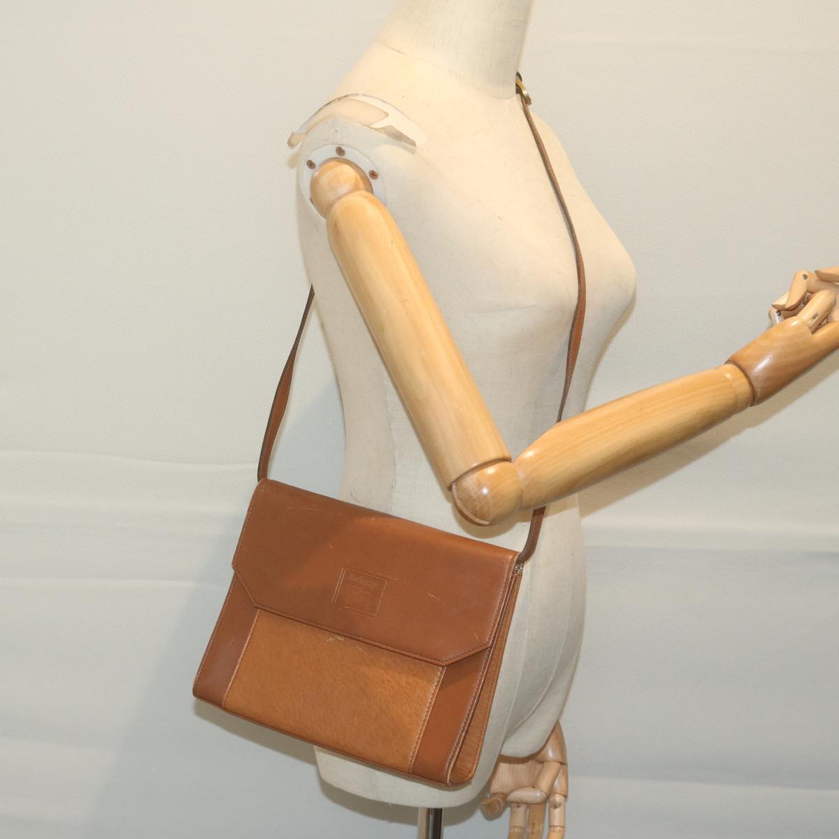 BurberrySs Shoulder Bag Leather Brown Auth 65946