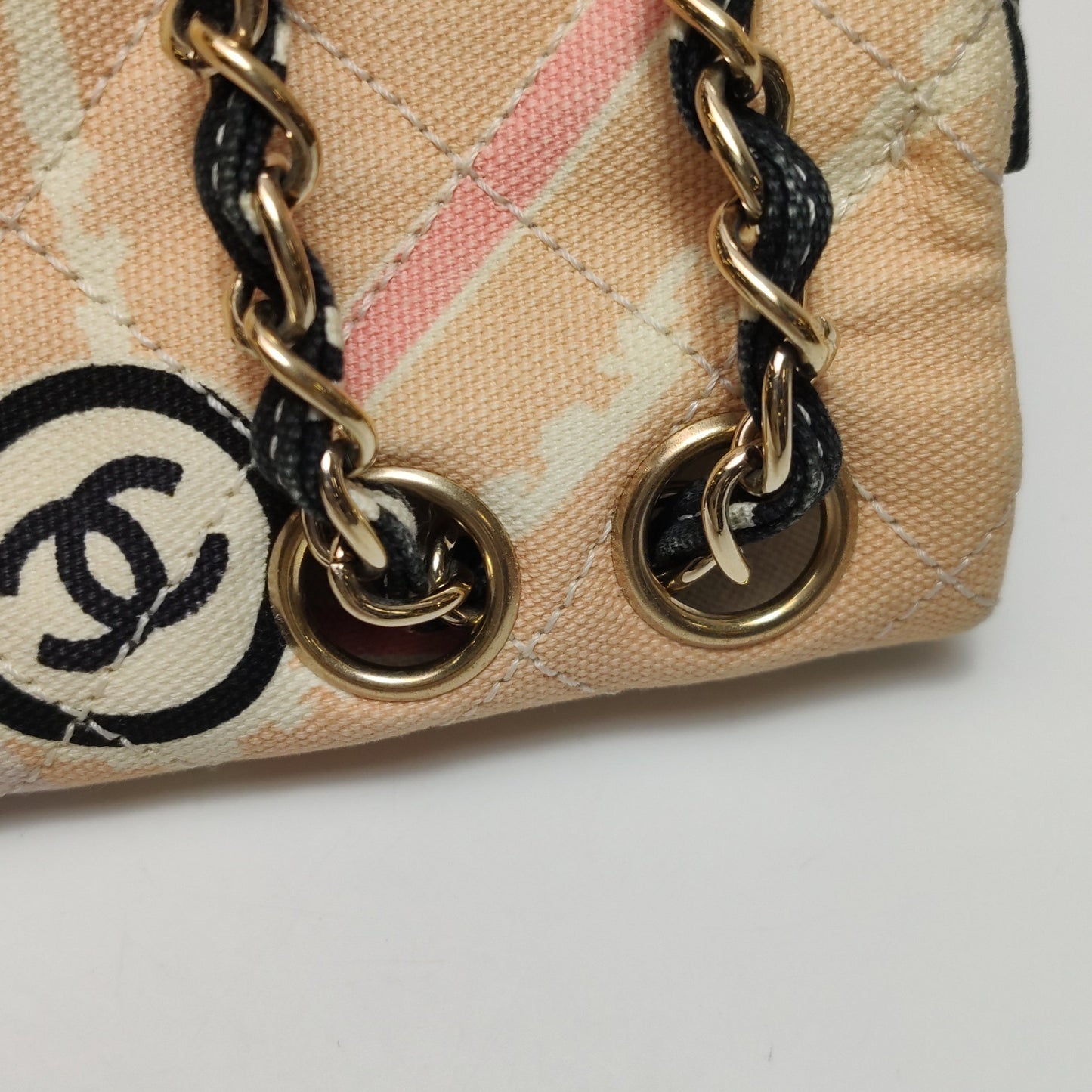 Chanel Baguette Flap Multicolor Eiffel Tower Print Cloth Shoulder Bag