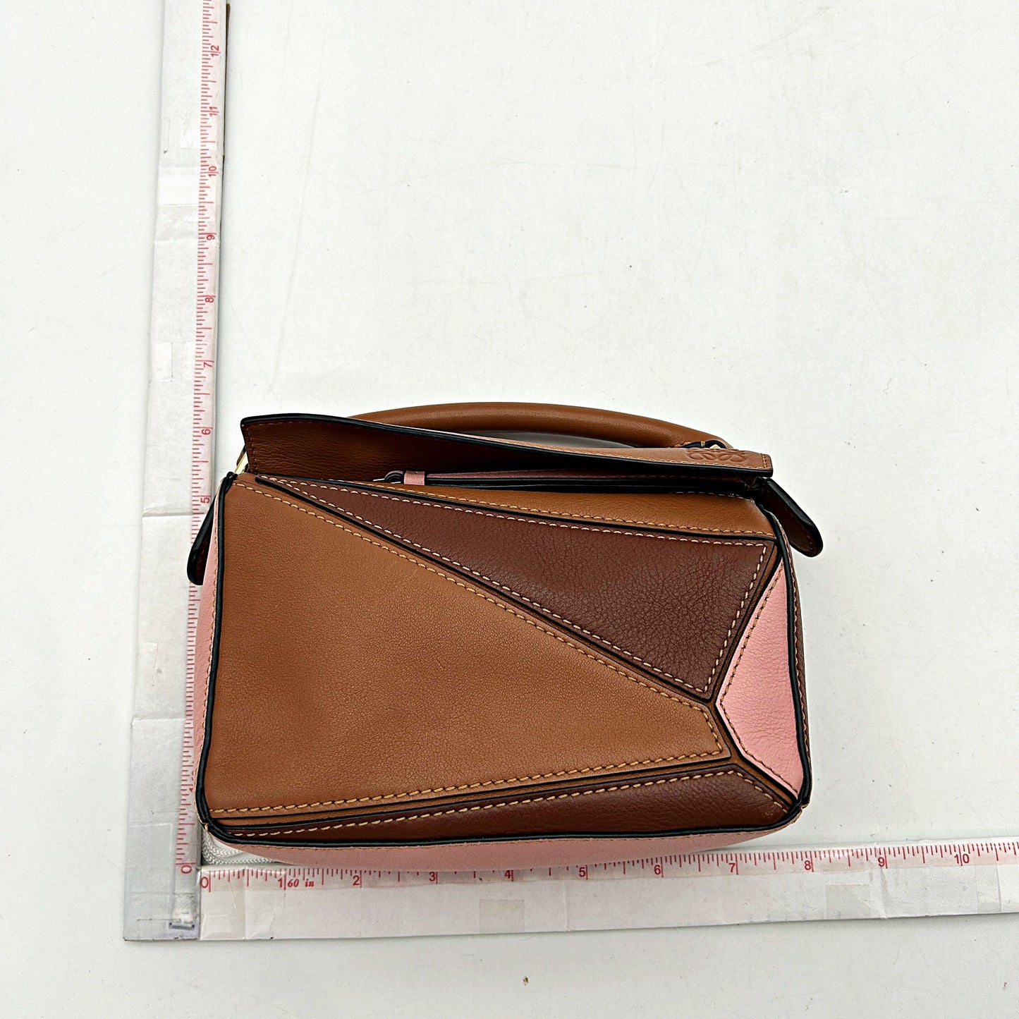 LOEWE Calfskin Mini Puzzle Bag Tan Medium Pink LA36264