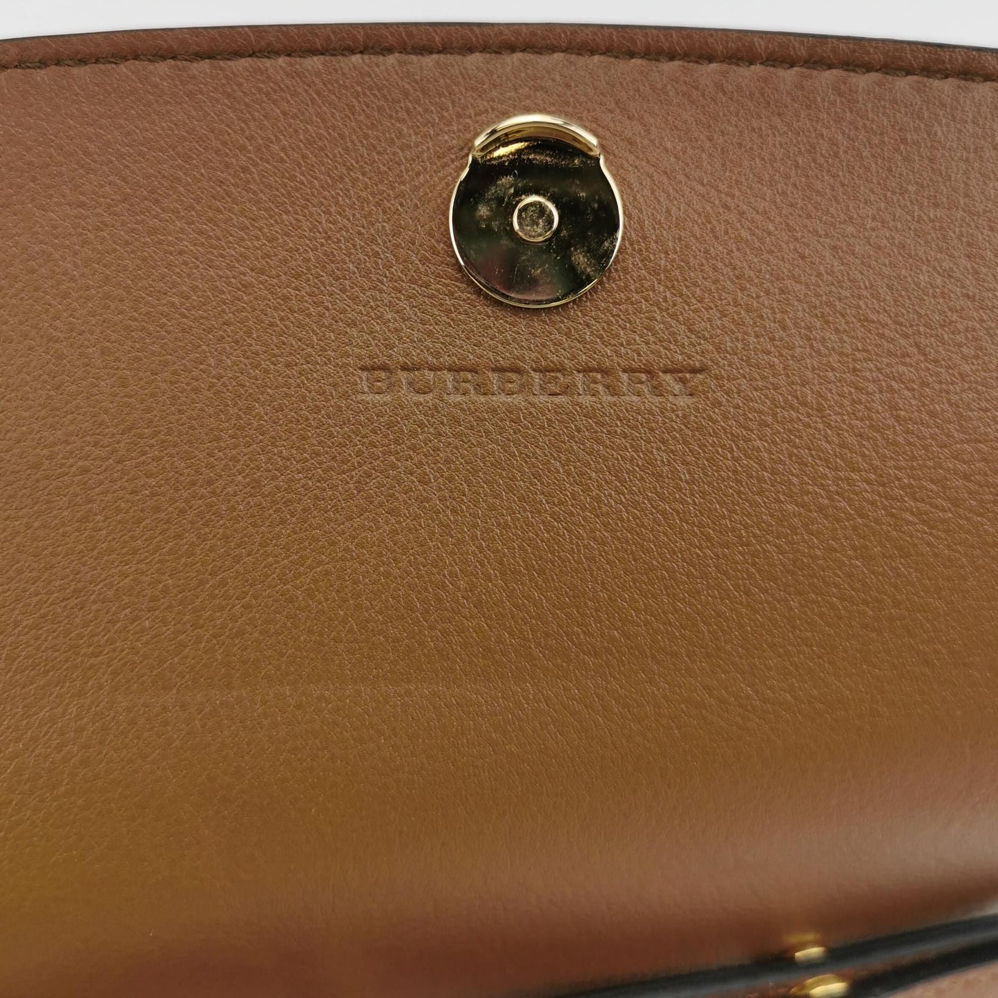 Preloved Burberry Leather Nylon Check Logo Crossbody Shoulder Bag 250429781171830