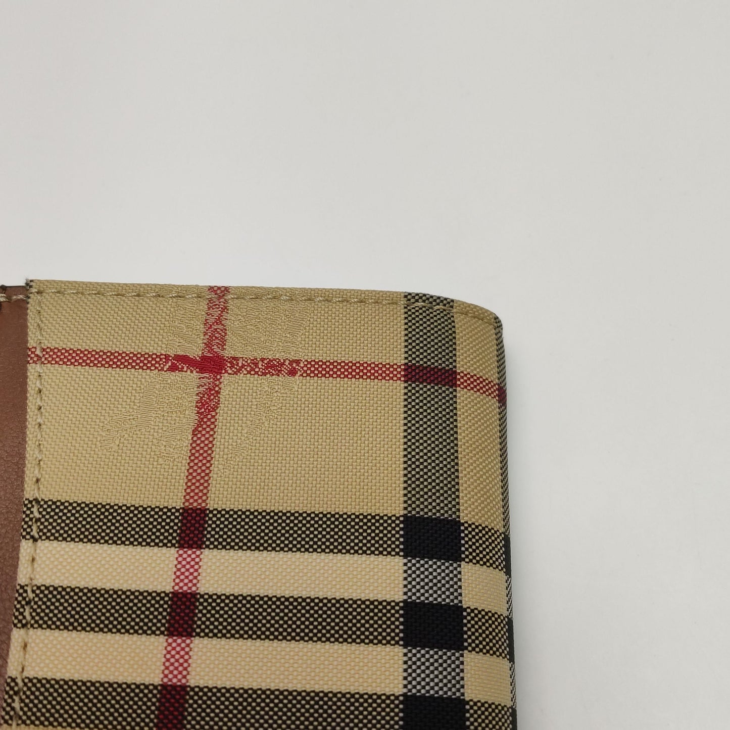 Preloved Burberry Leather Nylon Check Logo Crossbody Shoulder Bag 250429781171830