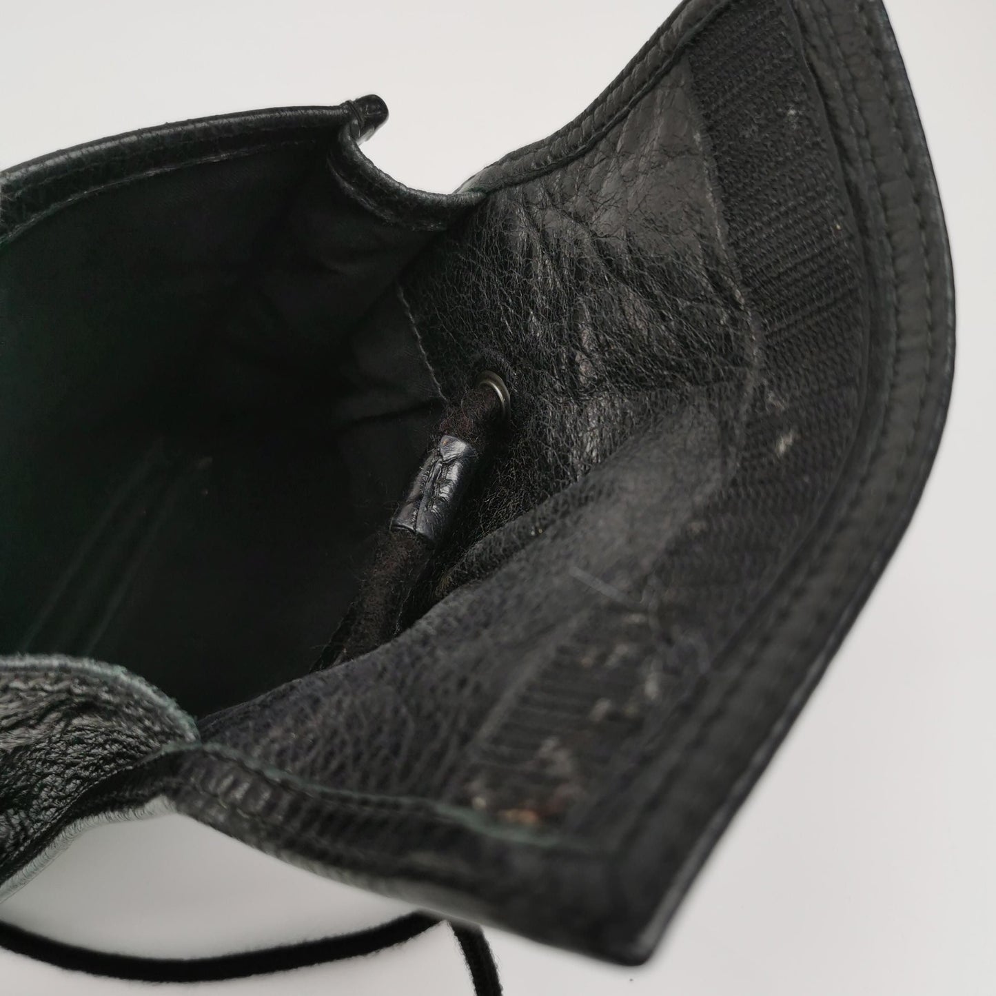 Preloved Balenciaga Explorer Smoking Bag Waxed Leather Graffiti Shoulder Bag 250501781173842