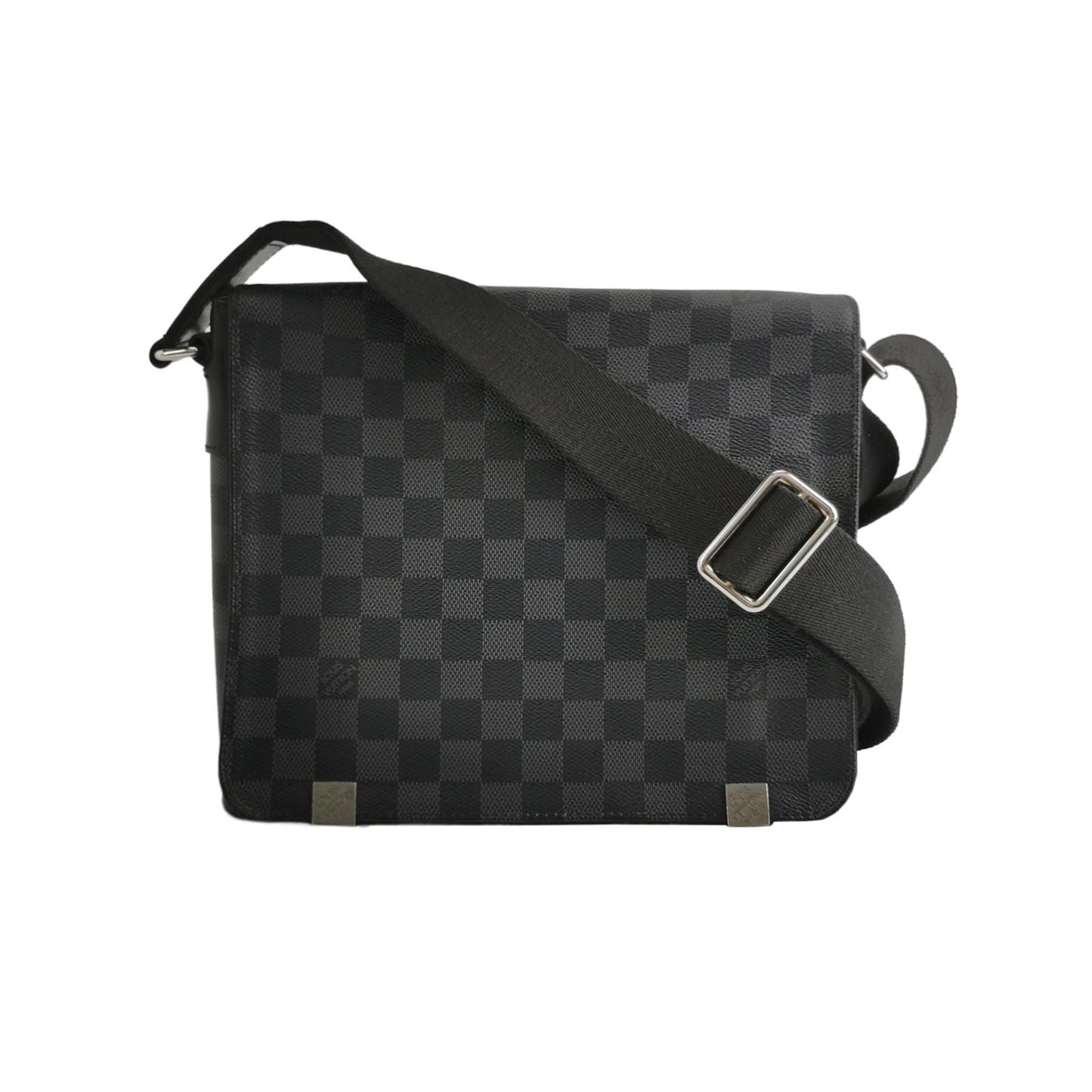 Louis Vuitton District Leather Checkerboard Flap Shoulder Bag 250501781174269