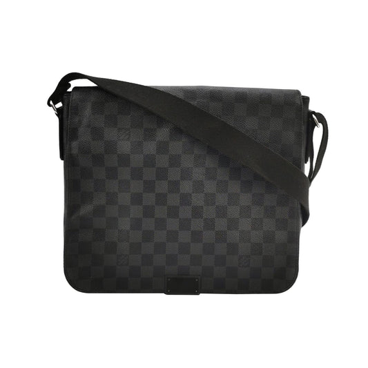 Louis Vuitton District Leather Checkered Flap Shoulder Bag 250514781191624