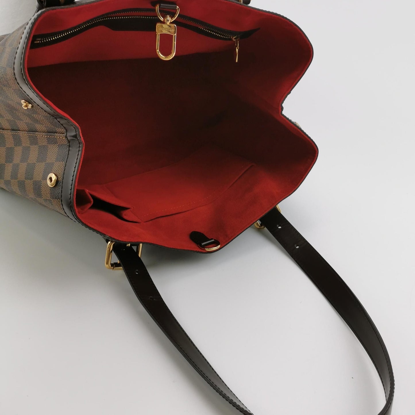 Louis Vuitton Hampstead Medium Leather Checkerboard Logo Shoulder Bag 250501781173893