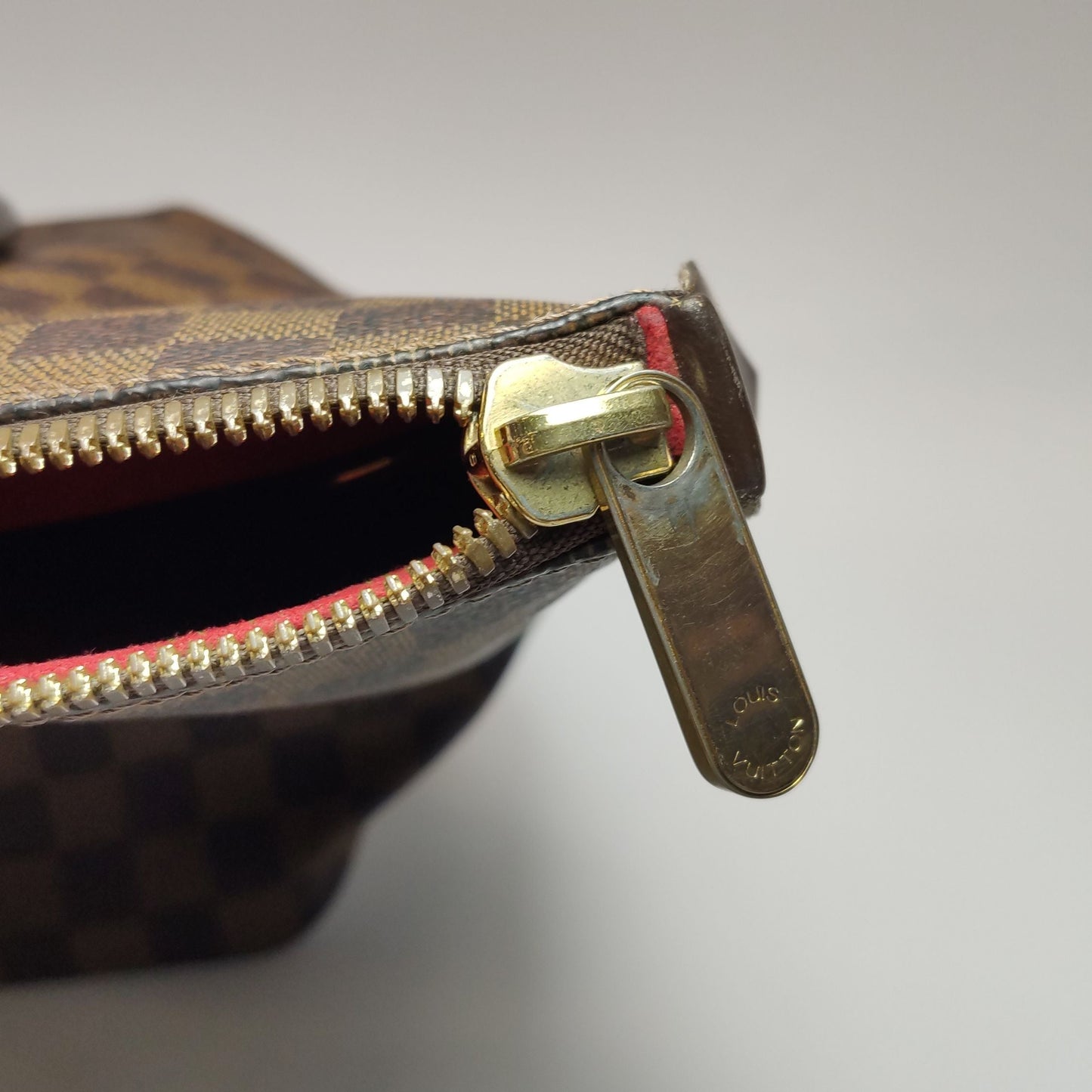 Louis Vuitton Saleya Leather Checkered Zip Shoulder Bag 24120478970146