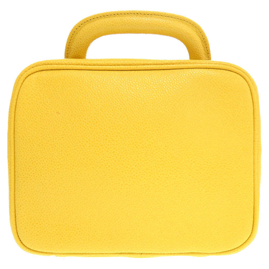 CHANEL Shoulder Bag Caviar skin yellow COCO Mark Vanity Bag
