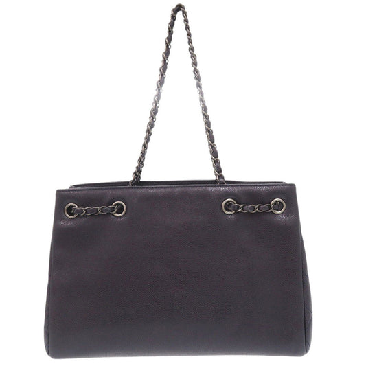 CHANEL Shoulder Bag Caviar skin Navy COCO Mark