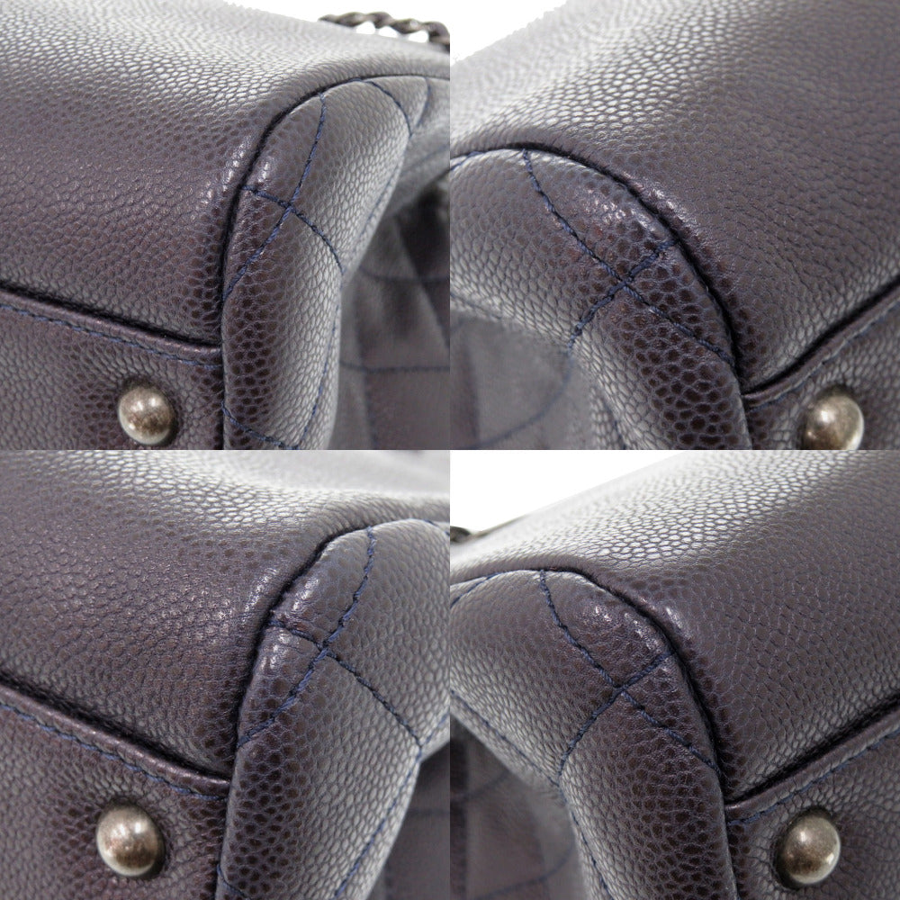 CHANEL Shoulder Bag Caviar skin Navy COCO Mark