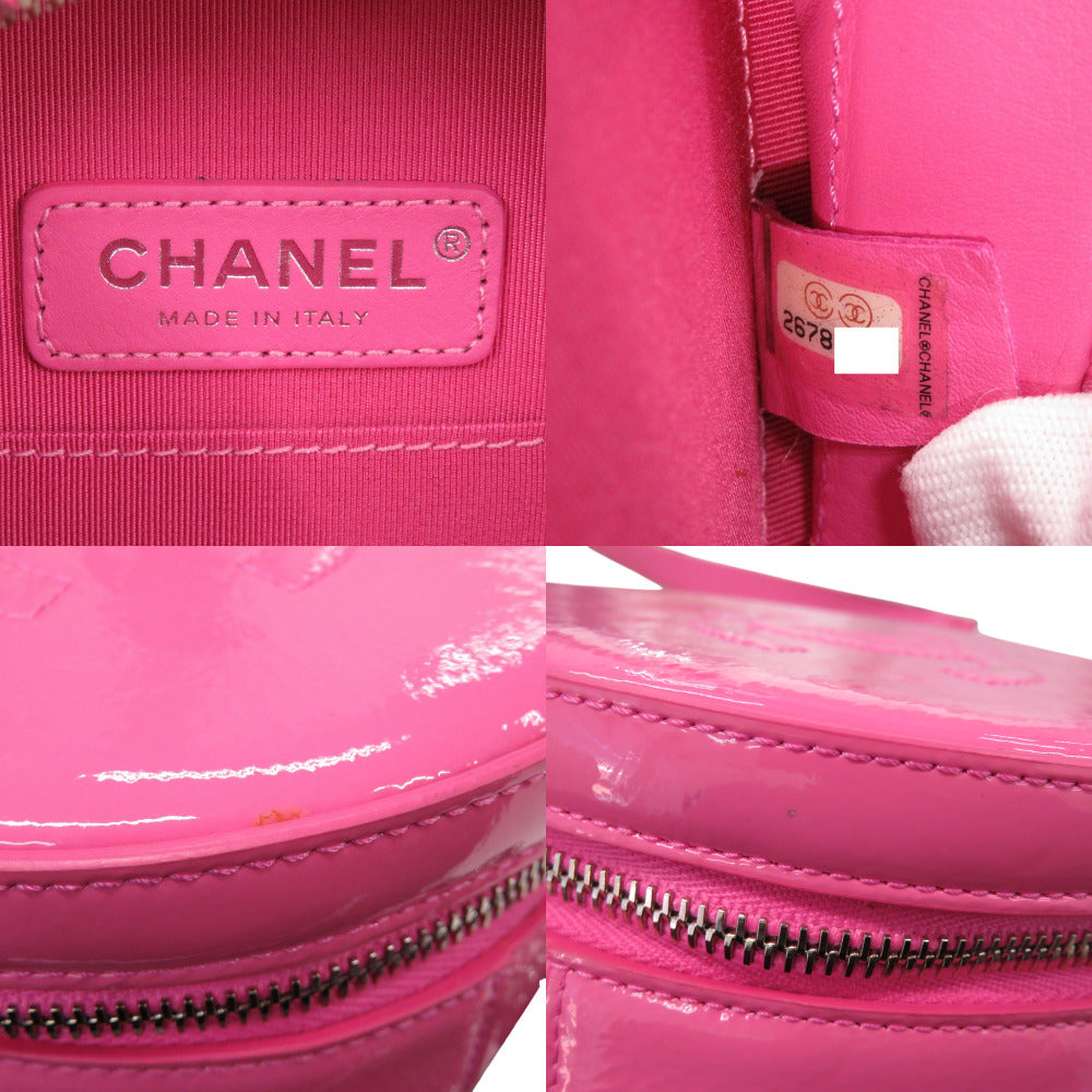 CHANEL Shoulder Bag enamel pink COCO Mark Round Chain Shoulder Bag