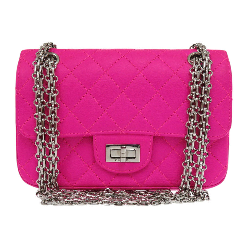 CHANEL Shoulder Bag Calfskin pink 2.55 Matrasse