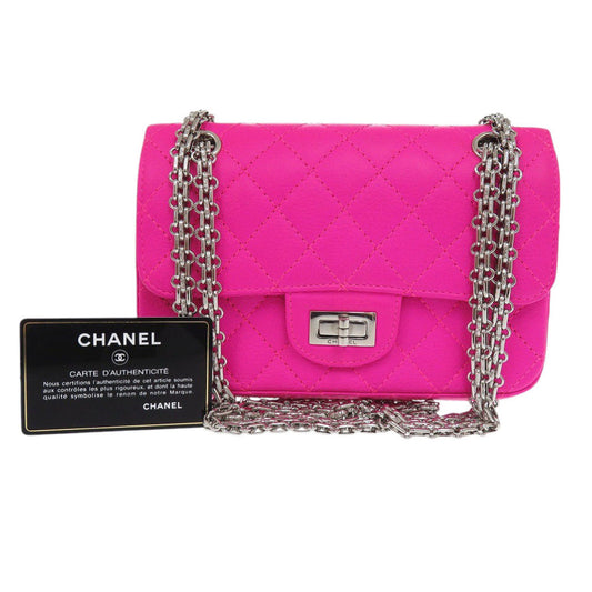 CHANEL Shoulder Bag Calfskin pink 2.55 Matrasse