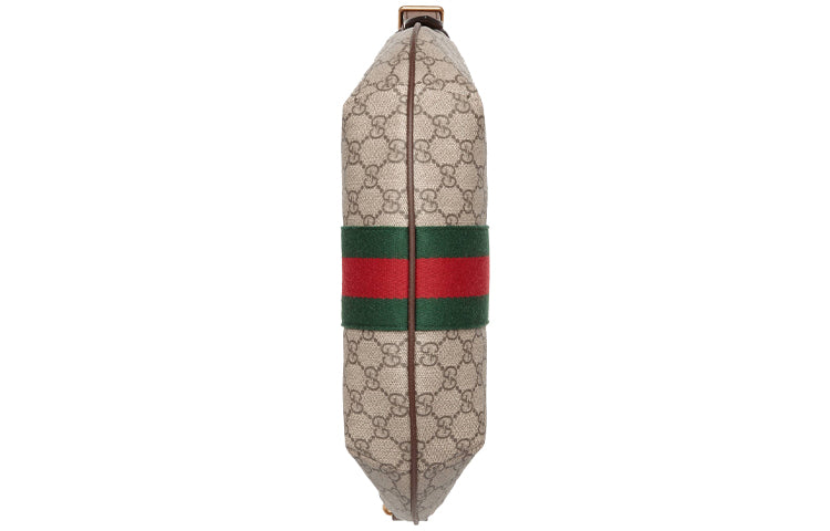 (WMNS) GUCCI Ophidia Logo Stripe Webbing Canvas Shoulder Messenger Bag Small / Brown 598125-9IK3T-8745
