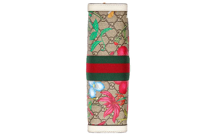 (WMNS) GUCCI Ophidia Flowers Printing Logo Stripe Webbing Canvas Chain Shoulder Messenger Bag Small / White / Multi-Color 503877-HV8AC-9759
