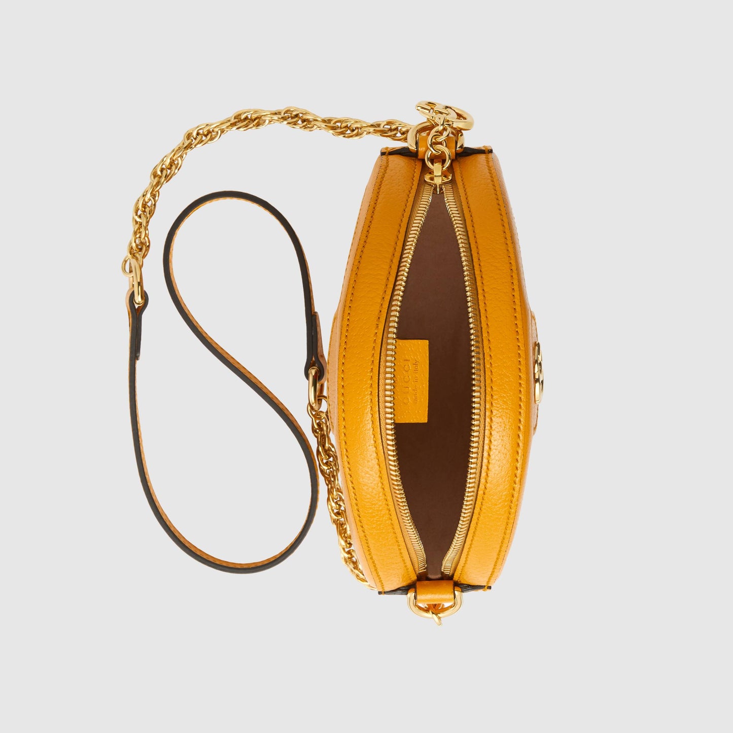 Gucci Ophidia GG Flora Mini Round Shoulder Bag Yellow
